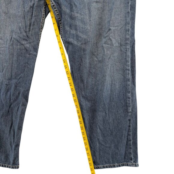 Levis 550 Relaxed Fit Jeans Mens Blue Dark Wash Cotton Denim Size 46x32 - Picture 9 of 12